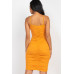Double Ruched Front And Ruched Back Detail Mini Dress