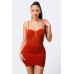 Luxe Glitter Front Mesh Ribbed Cami Mini Dress