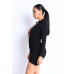 Colorblocked Deep V Collared Dress