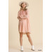 Jacquard Raglan Smocked Tie Neck Yoke Dress
