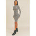 Long Sleeve Stripe Print Midi Dress