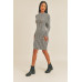 Long Sleeve Stripe Print Midi Dress