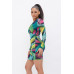 Long Sleeve Printed V-neck Dress