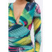 Long Sleeve Printed V-neck Dress