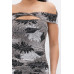 Printed Mesh Off Shoulder Dress
