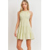 Roundneck Sleeveless Dotted Swiss Dress