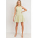Roundneck Sleeveless Dotted Swiss Dress