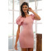 Knit Short Balloon Sleeve Bodycon Mini Dress