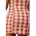 Wide Collared Double Breasted Plaid Blazer Mini Dress
