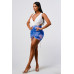 White Sleeveless Top With Detachable Rhinestone Cross Open Back With Bodycon Tie Dye Ruched Mini Dress