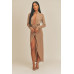 Pecan Brown Open Front Dress