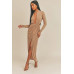 Pecan Brown Open Front Dress