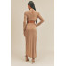 Pecan Brown Open Front Dress