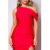 One Shoulder Draped Side Slit Maxi Dress