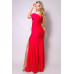 One Shoulder Draped Side Slit Maxi Dress
