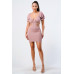 Lux Side Cutout W/ Back Tie Detail Bodycon Dress