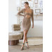 Knit Cut-out Bustier Top Lace Down Detail Mini Dress
