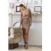 Knit Cut-out Bustier Top Lace Down Detail Mini Dress