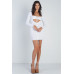 Knit Cut-out Bustier Top Lace Down Detail Mini Dress