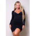 Long Sleeve Corset Halter Tie Mini Dress