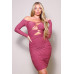 Long Sleeve All Over Cutout Mini Dress