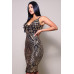 Spaghetti Strap Holiday Sequins Plunge Mini Dress