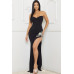 Beaded Embroidered Near Slit Detail Maxi Ddress