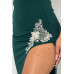 Beaded Embroidered Near Slit Detail Maxi Ddress