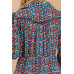 Collared neckline button down floral print dress with crochet trimmed details