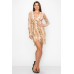 Shirring Animal Print Dress