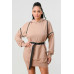 Double Zipper Long Sleeve Hooded Mini Dress