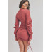 Solid Color Mock Neck Mini Bodycon Dress