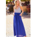Striped Print Cami Sol Top Hi-waist Skirt Side Pocket Maxi Dress