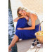 Striped Print Cami Sol Top Hi-waist Skirt Side Pocket Maxi Dress