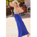 Striped Print Cami Sol Top Hi-waist Skirt Side Pocket Maxi Dress
