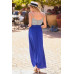 Striped Print Cami Sol Top Hi-waist Skirt Side Pocket Maxi Dress