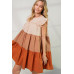 Poplin Tiered Color Block Dress