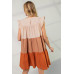 Poplin Tiered Color Block Dress