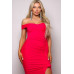 Crossover Front Off Shoulder Side Ruffle Maxi Dress