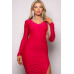 Long Sleeve V Neck Open Back Maxi Dress