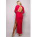 Long Sleeve V Neck Open Back Maxi Dress