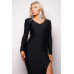 Long Sleeve V Neck Open Back Maxi Dress