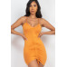 Adjustable Ruched Front Detail Mini Dress