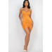 Adjustable Ruched Front Detail Mini Dress