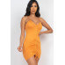 Adjustable Ruched Front Detail Mini Dress