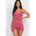 Adjustable Ruched Front Detail Mini Dress