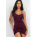 Adjustable Ruched Front Detail Mini Dress