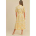 Button closure waist belt puff sleeve dress