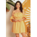 Mango Cotton Cold Shoulder Puff Short Sleeve Mini Dress
