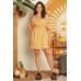Mango Cotton Cold Shoulder Puff Short Sleeve Mini Dress